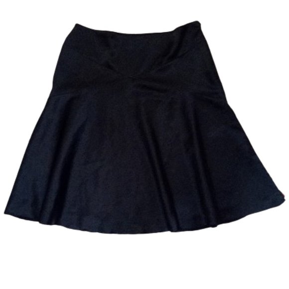 Black A-Line Satin Skirt Size 10 - Picture 1 of 1